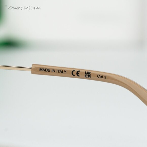 Bottega Veneta Women Sunglasses Gold Dark Brown Split Panthos BV1301S 002 NEW - Picture 7 of 17